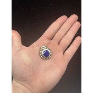Vtg Necklace Pendant MARKED TAXCO MEXICO 925 STERLING SILVER Blue